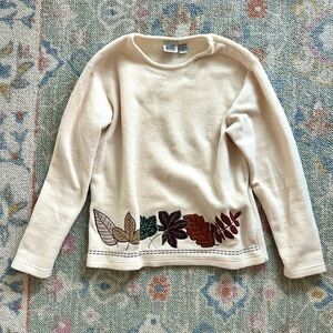 vintage fleece sweater with lead embroidery